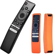 Replacement Samsung Remote Control for Smart TVs (Compatible with Samsung UHD/QLED/OLED/4K/8K) with Voice Search & Includes Silicone Protective Case (Orange)