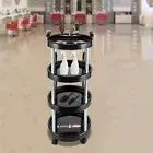 Hair Salon Rolling Trolley Cart 4-Tier Hair Beauty Stand Cosmetics Rack Storage