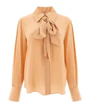 long-sleeve georgette shirt F34,F36 pink