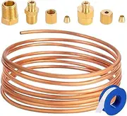 Oil Pressure Gauge Tubing Kit | Mechanical Pressure Gauge Copper Tube Installation Kit - Complete Sturdy Oil Pressure Gauge Pressure Test Tool for Trucks Tractors