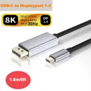 1.8M USB C to DisplayPort 1.4 Adapter Cable 8K@60Hz Type C to DP 1.4 For Mac AU