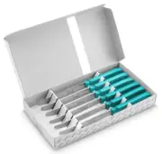 Sabatier Chien aka Dog Knife Stainless Steel Table Knife Lagoon Blue France 6 Pk
