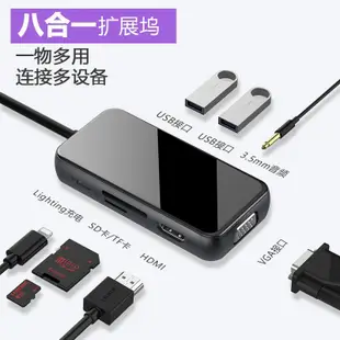 下殺-適用蘋果手機平板轉HDMI/VGA/USB/TF/SD卡/Lightning/3.5mm Audio