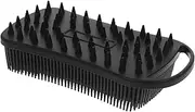 Beard Brush Body Scrubber Large Square Silicone Exfoliating Brush for Men Face Body Cleaning Black