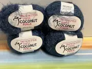 lot of 4 balls Trendsetter Yarns Coconut Perla eyelash yarn blue color 8