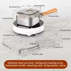 Stainless Steel Frying Basket Steamer Camping Cookware Set Picnic