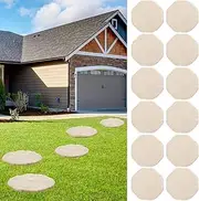 Wiwiqing 12 Pack 15.5" Octagon Stepping Stones with Ground Stakes Resin Garden Stepping Stone Outdoor Plastic Decorative Pathway Pavers for Walkway Garden Lawn Yard Home