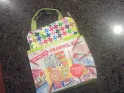 KID MADE ON THE GO DRAWING KIT 32 PAGES PLUS CARRYING CASE ( NEW )