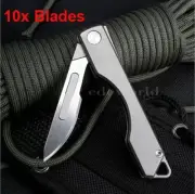 Titanium Keychain Pocket Utility Knife Scalpel Blade Outdoor Folding Knife EDC