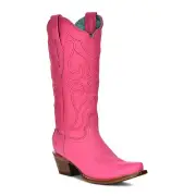 Corral Ladies Embroidered Fuchsia Pink Snip Toe Boots Z5138