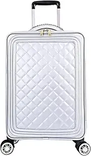 [IRYZE] Lightweight Suitcase Portable Travel Luggage,Soft Side Upright Rugged Carry-On Luggage With 4 Spinner Wheels Women Carry on Luggage, White, 24inch