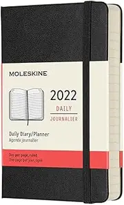 Moleskine 2022 Hard Cover Daily Diary, Pocket, Black