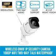 Elinz Wireless ONVIF IP Security Camera 1080P WiFi Night Vision Two Way Talk Outdoor Waterproof CCTV