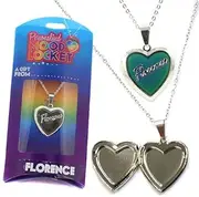 [STANDS OUT] FLORENCE PERSONALISED HEART SHAPED NAMED MOOD LOCKET FUN GIFT PRESENT, Zinc