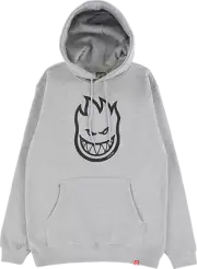 Spitfire Bighead Hooded Sweatshirt - MEDIUM Heather Grey/Black