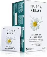 NUTRARELAX - Night Time Tea for Sleep and Calm | Chamomile, Passionflower & Lemon Balm | 20 Enveloped Tea Bags by Nutra Tea