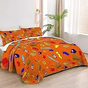 Allenjoy King Size Demigod Adventures Quilt Bedspreads Greek Heroes Bed Set Bedding Coverlet Fabric Washable with 2 Pillow Shams SC00035-007