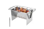 Lixada Camping Wood Burning Stove Outdoor Portable Folding Stainless Steel Backpacking Cooking Stove with Grill Plate and Bellow