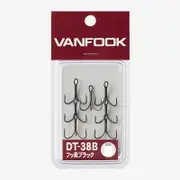 Vanfook DT-38B Black PTFE Coated Light Duty Treble Fishing Hook #8