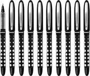 Westcott Rollerball Pen Black Pack of 10 | Value Pack of 10 Rollerball Pen Black Ink | Precise 0.5 mm Line Width, Transparent Level Indicator, Capillary Technology, Ergonomic Grip | E-730624 00
