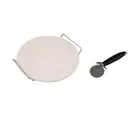 Jumbuck Pizza 33cm Ceramic Stone With Cutter/ Ideal for Gourmet Pizzas Cooking