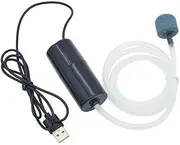 AIMALL Portable USB Aquarium Oxygen Pump Mini Fish Tank Air Pump Compressor Aerator, Mute Energy-Saving 5V Accessories, 3.35 x 1.18 Inches, Black
