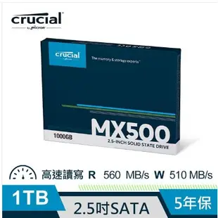 Micron美光 Micron Crucial MX500 1TB SSD固態硬碟(現貨)