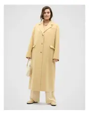 [Seed Heritage] Wool Blend Boyfriend Coat in Yellow