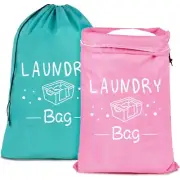 2 Pack Extra Large Travel Laundry Bags with Drawstring, Waterproof XL Laundry...