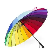 在飛比找Yahoo!奇摩拍賣優惠-24骨個性彩虹雨傘男超大雙人三人手動長柄傘戶外傘加固放風大傘