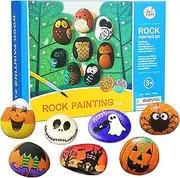 JarMelo Rocking Painting KIT: Rock Painting Kit with 12 Colours, Brushes and Rocks Craft for Kids