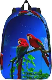 [JEJEA] parrots print Carry On Backpack for Women, Travel Backpack Laptop Nurse Bag Daypack for Weekender