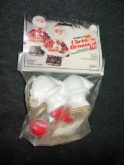Vintage THL Craft 1989 : (2) SANTA #751 Bead Sequin Christmas Ornament (SEALED)