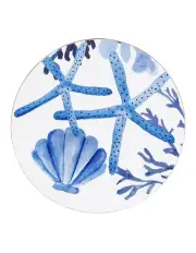 [Maxwell & Williams] Blue Coral Round Cork Back Coaster 10cm Set of 4 Gift Boxed