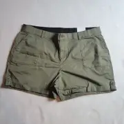 Lane Bryant 20 Green Chino Shorts Cuffed