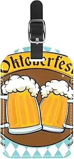 [WOSHJIUK] Luggage Tags,2 Pack Labels Suitcase Tags,Beer and Wheat,Luggage Tags Privacy Protection Travel Bag Tag