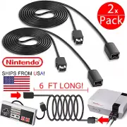 2 Pack 2 pcs 6ft Controller Extension Cable Cord Nintendo NES Mini Classic SNES