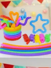 20 Fidget Pop Tube Toys Kids Adults Stretch Pipe Sensory Tool Stress Relief