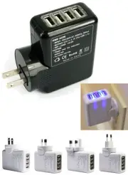 2A 4 USB Power Plug Wall Charger For iPhone iPad Tablet Samsung LG HUAWEI phone