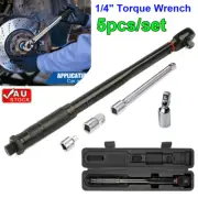 5pcs 1/4" Drive Click Torque Wrench Ratchet Socket Adaptor Quick-Release Spanner