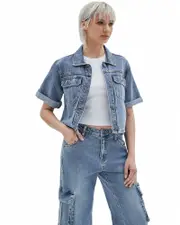 GUESS ORIGINALS Workers Denim Shirt Size: XL, Viscose Rayon