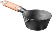 PRETYZOOM Portable Heat Resistant Frying Pan Deep Iron Cooking Pot for Omelettes Pancakes and Oil Heating Non Stick Mini Frying Pan for Home Cooking and