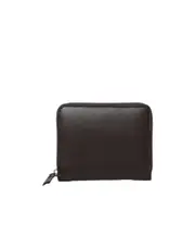 Zippered leather wallet One size Black