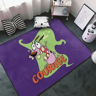 Courage The Cowardly Dog創意客廳玄關門墊法蘭絨地毯彩色室內地墊150*100cm防滑地毯