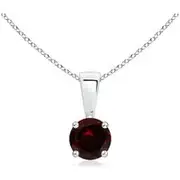 Classic Round Garnet Solitaire Pendant