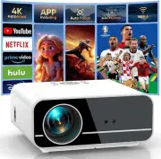 【Netflix/Android TV】 Projector 4K with Auto Keystone/Focus, WiFi6 Bluetooth Full