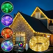 Ciskotu Fairy Lights for Room Decor - 10M/100LED String Lights with USB, 200+ Modes, App Control & Timer, Waterproof RGB LED Lights for Indoor/Outdoor Use, Christmas, Party Decorations, Garden
