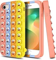 YZB Compatible with iPhone 6 6S 7 8 Case, iPhone SE 3 2022/iPhone SE 2 2020, Push Bubble Fidget Toy, Stress Relief 3D Full Protection Shockproof Cute Soft Silicone Rubber Case (Monster)