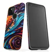 For Google Pixel 4a 5G Tough Protective Cover, Swirling Paint