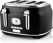 [Westinghouse] Retro Series 4 Slice Toaster with Removable Crumb Tray, Black